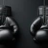 Professional grade hanging black boxing gloves for training - Combat Sports Gear